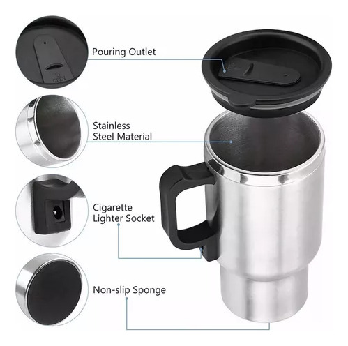 Vaso Termo De Acero Inoxidable Para Calefacción De Coche, 12