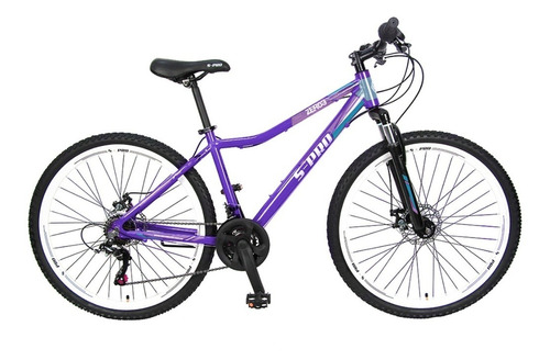 Mountain bike femenina S-Pro Zero 3  2023 R27.5 21v frenos de disco mecánico cambios Shimano Tourney TX50 color violeta con pie de apoyo