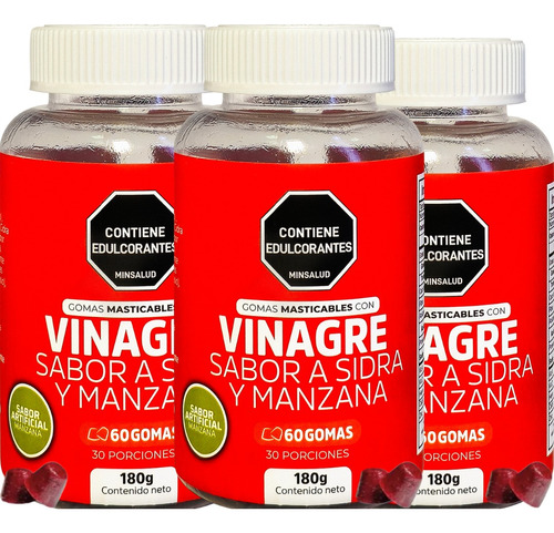 Vinagre De Manzana En Gomas X3 - mL a $167