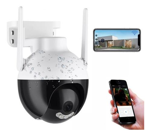 Camara De Seguridad Exterior Wifi Inalambrica 1080p C/alarma