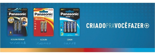 Pilha AAA Panasonic Cilíndrica - kit de 4 unidades