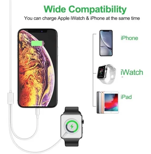 Cable Cargador Inal mbrico 2 En 1 Para Apple Watch Y iPhone