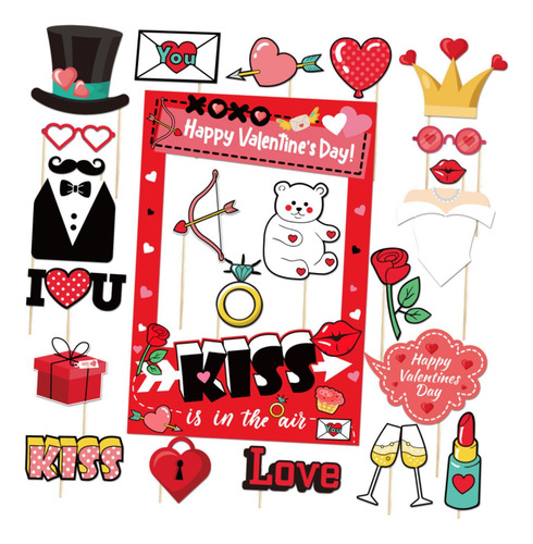 Marco De Accesorios Para Fotos Del Día De Valentín,