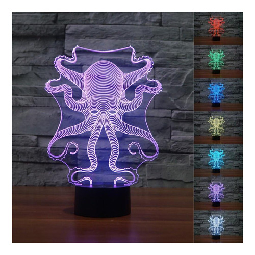 Superniudb Octopus Shape 3d Led Nightlight 7 Descripción De