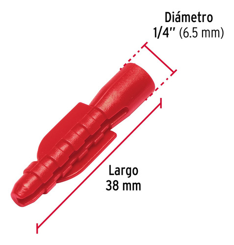 50 Taquetes Plastico 1/4´ Anclas Cinturon Construccion 44199