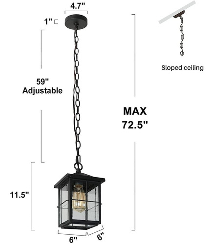 Lighting Hut Outdoor Pendant Light, Exterior Chandelier With