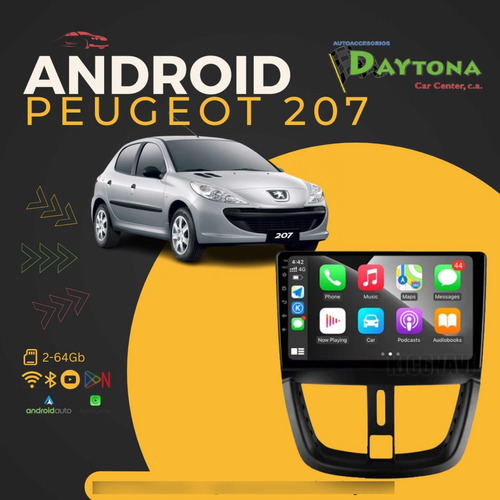 Reproductor Pantalla Android Peugeot 207