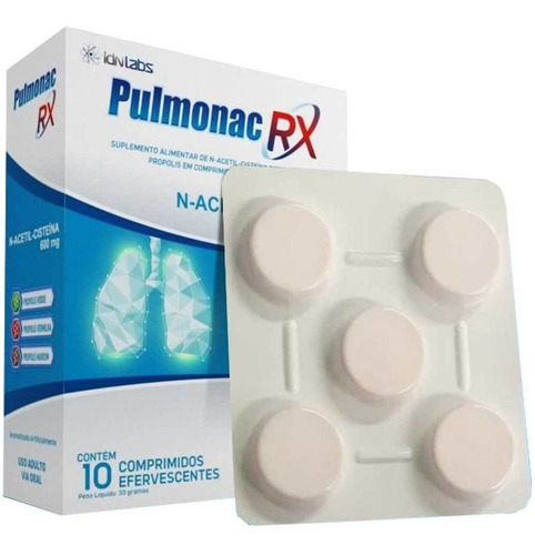 Pulmonac Rx N-acetil-cisteína 600mg C/ 10 Comprimidos