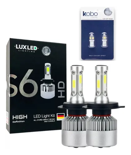Kit Led Cree S6 44000 Lumens H4 H7 Hb4 H11 H8 + T10 Led W5w