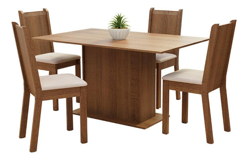 Juego Comedor Madesa Luana Mesa Tapa Madera Con 4 Sillas M/p