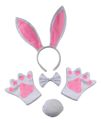 4x Bunny Costume Set Diadema Con Orejas De Conejo Ligero