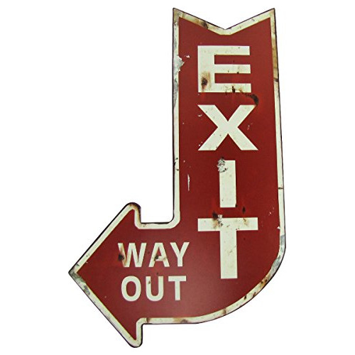 Señal De Flecha Exit Way Out Grande Cine Casa, 46 X...