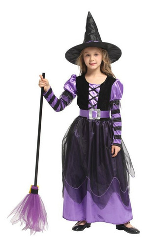 Princesa Bruja Cosplay Fantasia Infantil De Halloween