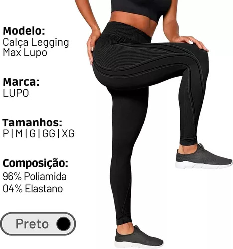 Calça Legging Lupo Original Max Sport Feminina Sem Costura Fitness Leg  Academia Leguin Legues Cintura Alta Levanta Bumbum - Alma Fitness