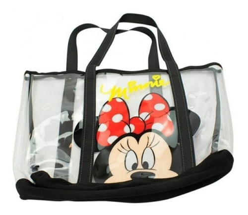 Bolsa Disney Minnie Transparente Produto Licenciado 33x36 Cm Cor da correia de ombro Preta