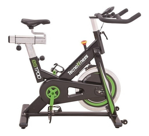 Bicicleta fija Tecnofitness BS1700 para spinning color negro y verde