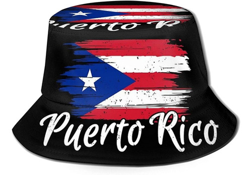 Sombrero De Pescador Unisex Con Bandera De Puerto Rico, Para