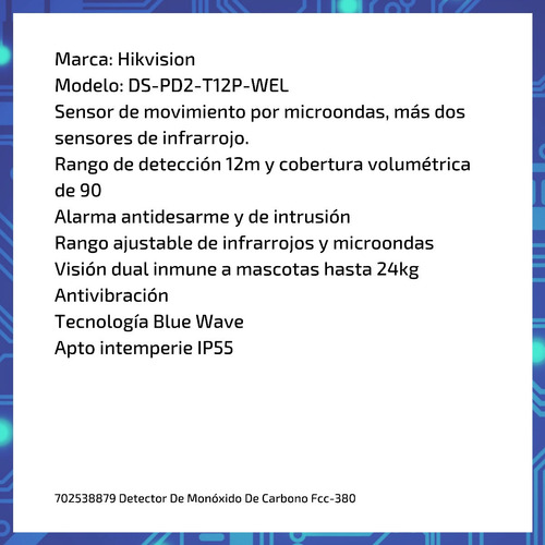 Detector De Monóxido De Carbono Fcc-380