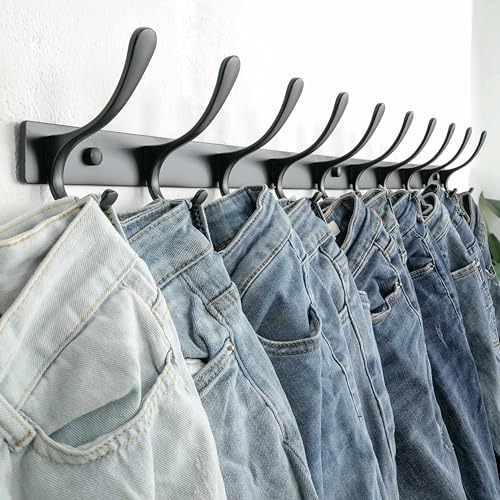 Perchero De Pared 10 Ganchos Paquete De 2 Acero Inoxidable N