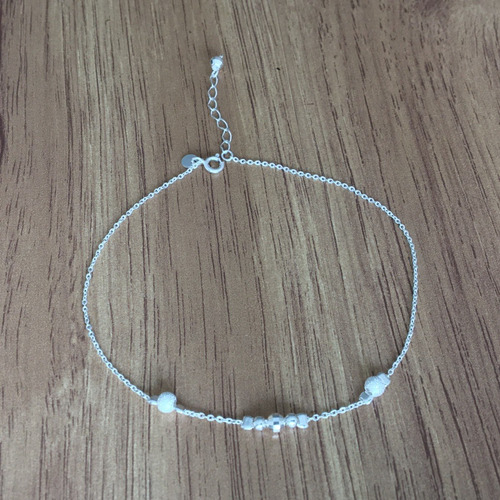 Imagen 4 de 10 de Pulsera Tobillera De Plata .925 Mujer Bolitas Agálea Joyería