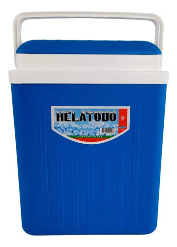 Heladera Conservadora Helatodo 10 Litros Porta Botellas Color Azul