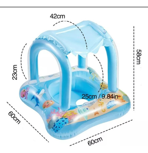 Salvavida Inflable Con Techo Para Bebe