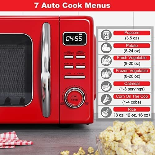 Imagen 6 de 8 de Galanz Glcmkz11rdr10 Horno De Microondas Retro Para Encimera