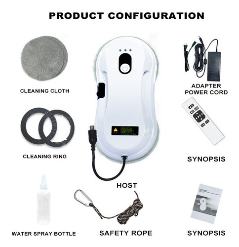 Imagen 10 de 10 de Robot Limpia Vidrios Zbking Automatico Hcr-12 Flat C/agua