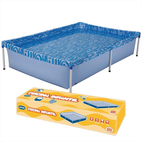 Piscina Estrutural Retangular Mor 1000 L Azul Estampa Ondas