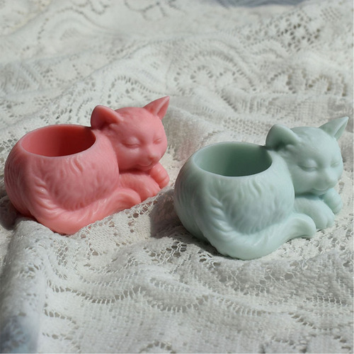Vaso De Flores Suculentas Para Gatos, Moldes De Silicone, Re