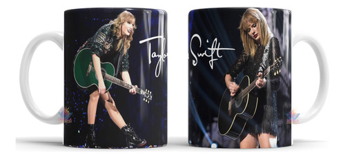 Taza Cerámica Taylor Swift Fotos Firma Guitarra 