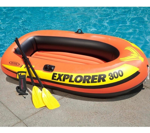 Bote Inflável Intex Explorer 300 Com Remos 211cm Até 186kg