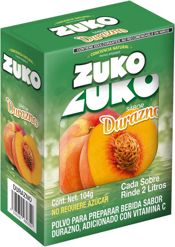 Zuko Sabor Durazno 8 Pz