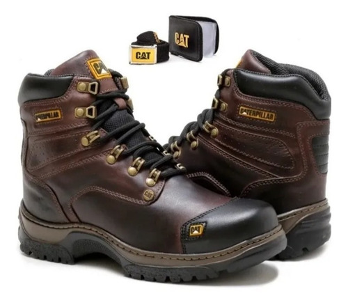 Imagen 1 de 10 de Botas Cat Caterpillar Impermeables + Cinto Y Billetera Stock