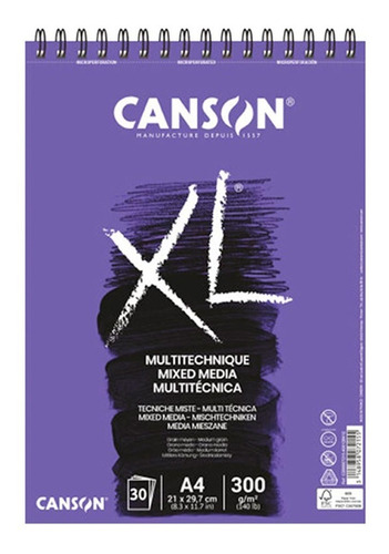 Canson Xl Croquera Mix Media A4 21 X 29 Cm 300 G/m2