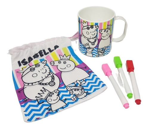 Taza Para Pintar Regalo Cumpleaños Infantil Peppa Pig