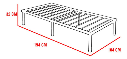 Base De Cama Individual Plegable 3020 De Acero Reforzado Color Negro