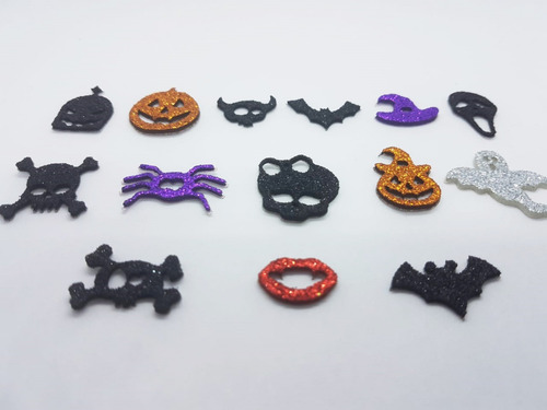 50 Adesivos Pet Aplique Halloween Eva Glitter Pet Shop Cães
