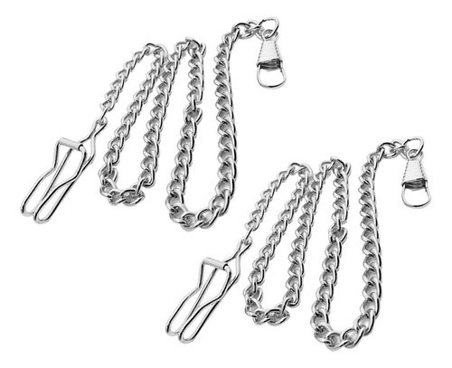 Cadena De Soporte De Reloj De Bolsillo Color Sólido, Plata