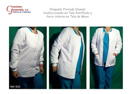 Chaqueta Bata  Laboratorio Enfermeras Medicos Asistencial 