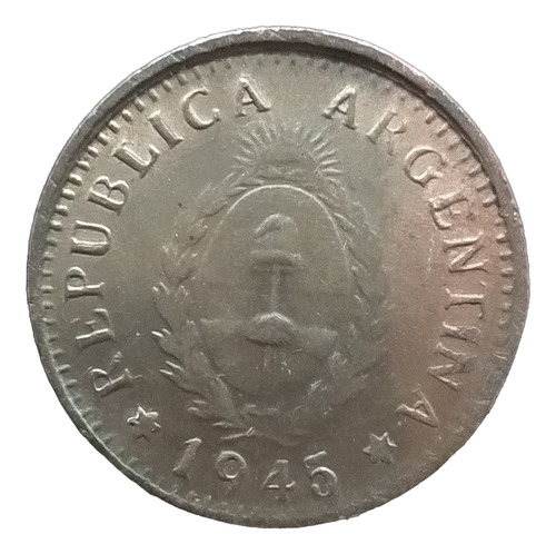 Antigua Moneda 1 Centavo Argentina 1945 Cj# 192 Año Difícil