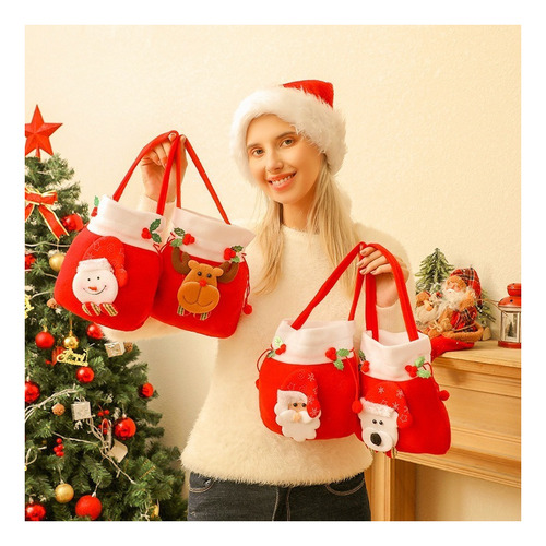 2025 Lote 16 Bolsa Regalo Caramelo Manzana Navidad Mayoreo