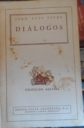 Libro Diálogos Juan Luis Vives Colección Austral