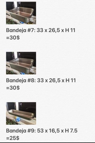 Imagen 4 de 8 de Bandeja De Acero Inoxidable 52 X 32 X 10 Alto
