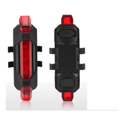 Luz Bicicleta Stop Rojo Recargable Usb 4 Modos Impermeable