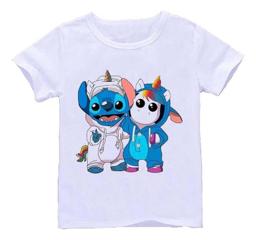 Remera Blanca Adultos Stitch R111