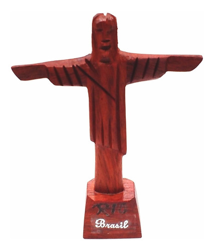 Cristo Redentor De Madeira Pau Brasil 9cm Artesanato Brasil