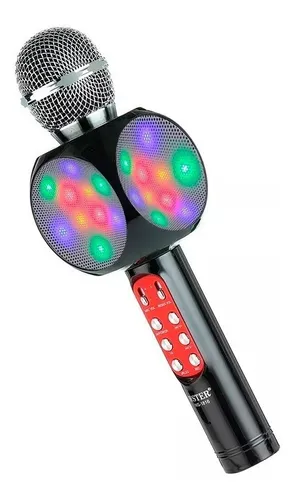 Micrófono Inalambrico Bluetooth Karaoke Luces Led Radio Usb