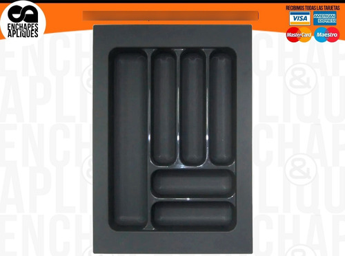 Imagen 1 de 4 de Cubiertero Pvc (premiun) De Empotrar 40 Cm - Gris Raton