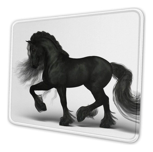 Alfombrilla Raton Caballo Friesian Para Juego Base Neopreno